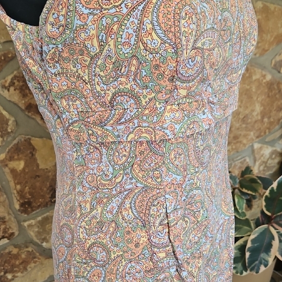 90s Vintage Corduroy Not Guilty Floral Paisley Sleeveless Dress Sz 7/8 Juniors - Picture 9 of 13